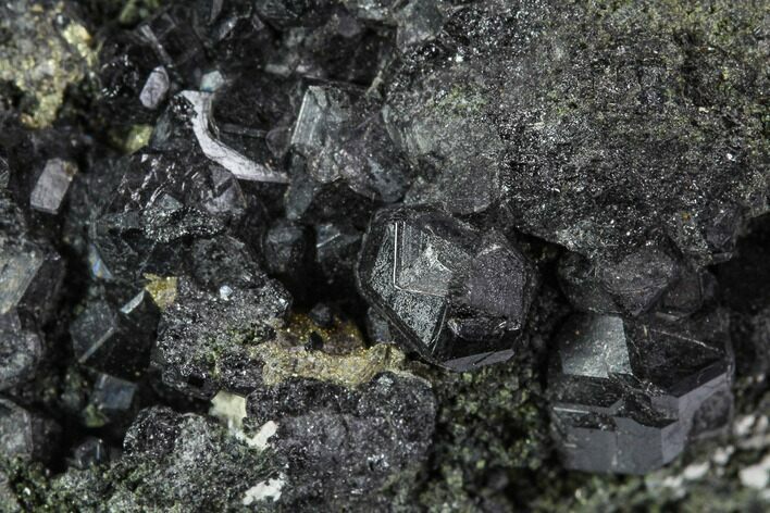 Black Andradite (Melanite) Garnet Cluster - Morocco #107902